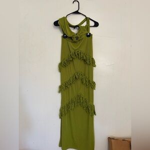 SHEIN Olive Backless Fringe Dress #vacay #beachwedding